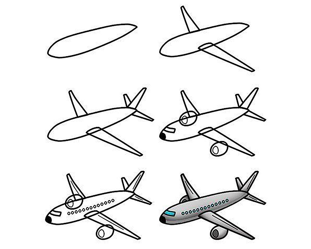 Как рисовать самолет для детей 3 года