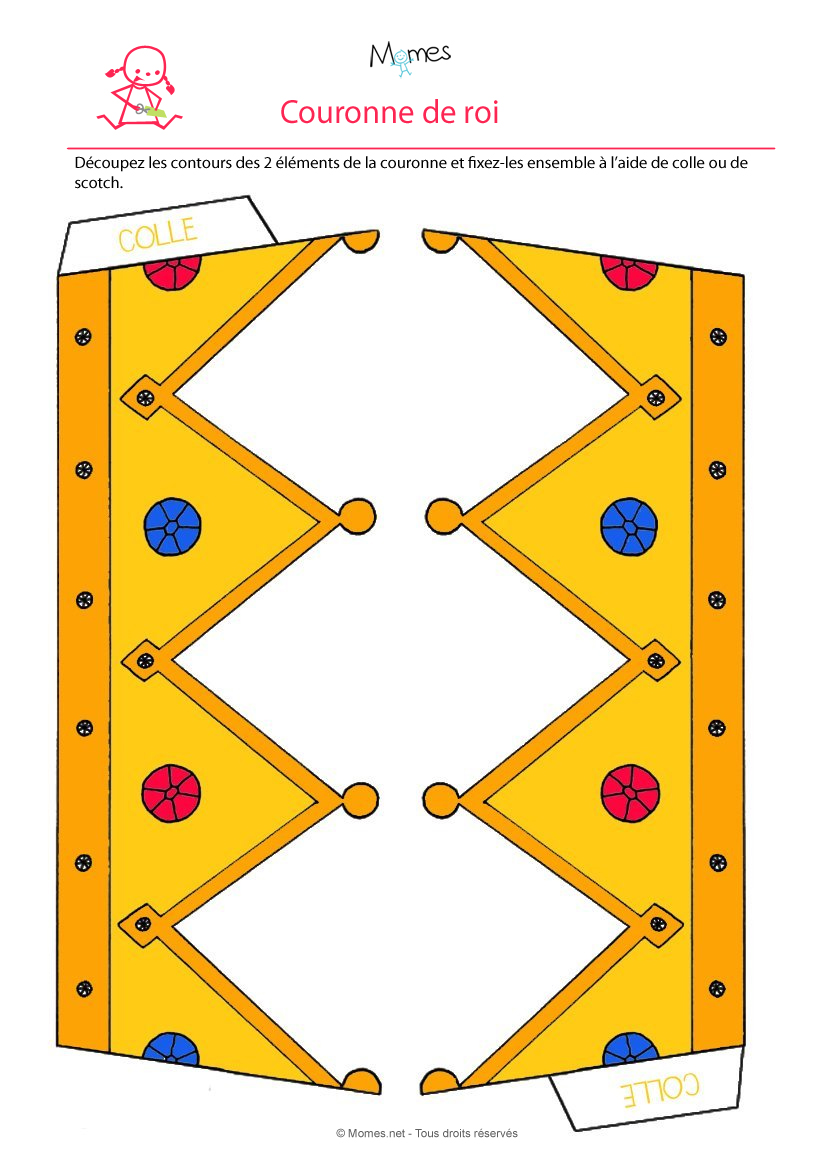 Couronne de roi avec diamants à imprimer MOMES net