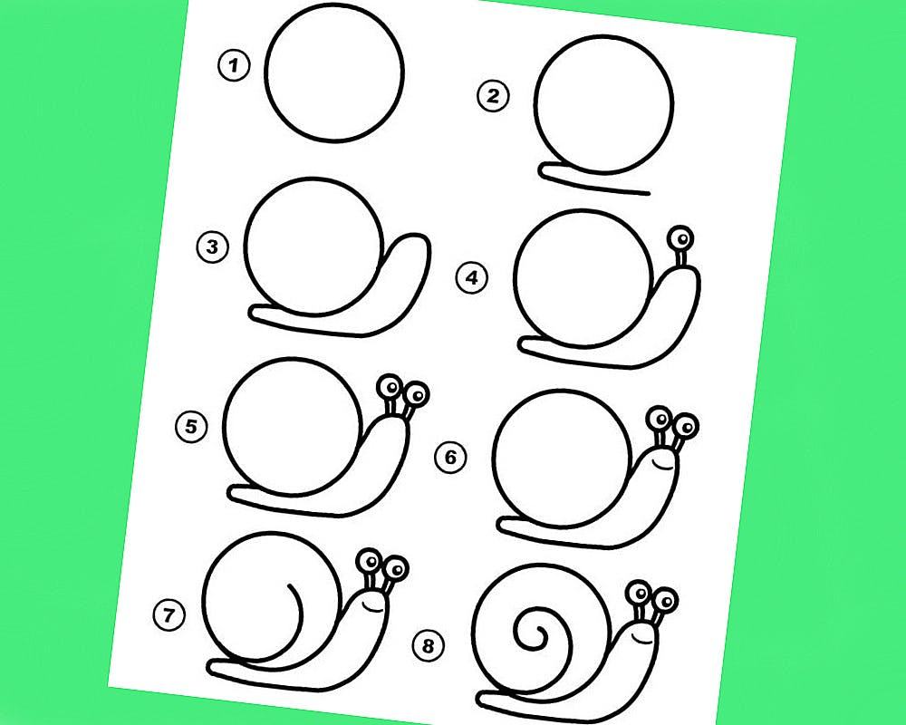 Comment Dessiner Un Escargot Facilement Apprendre à dessiner aux enfants : 30 modèles vraiment top Momes | MOMES