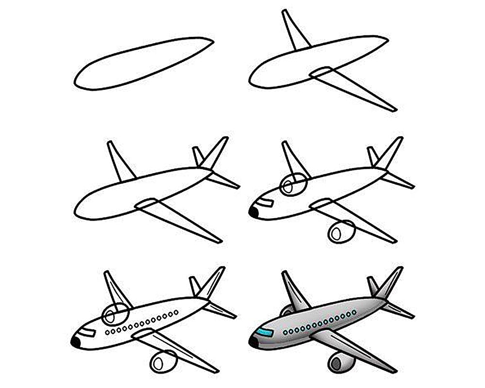 fiche pour apprendre à dessiner un avion
