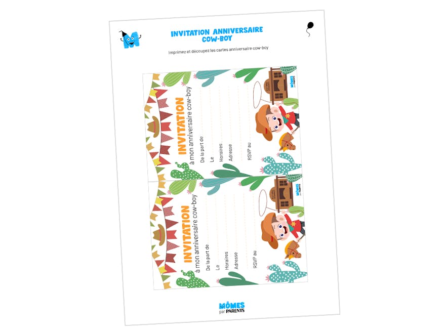 Carte D Anniversaire Cow Boy Momes Net Carte D Anniversaire Cow Boy Momes Net