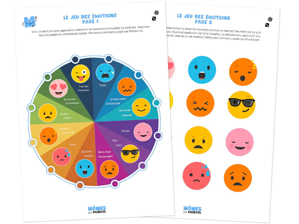 Jeu des émotions à imprimer | MOMES
