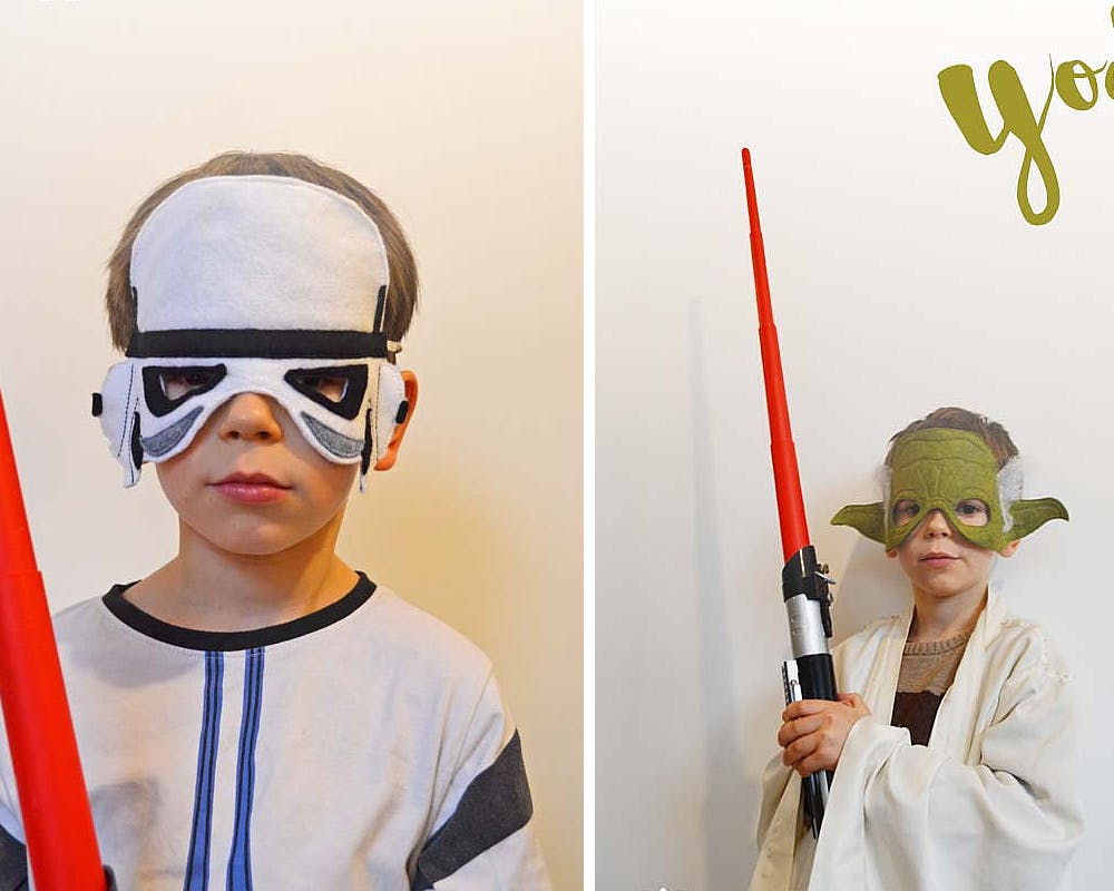 déguisements Yoda et stormtrooper en feutrine