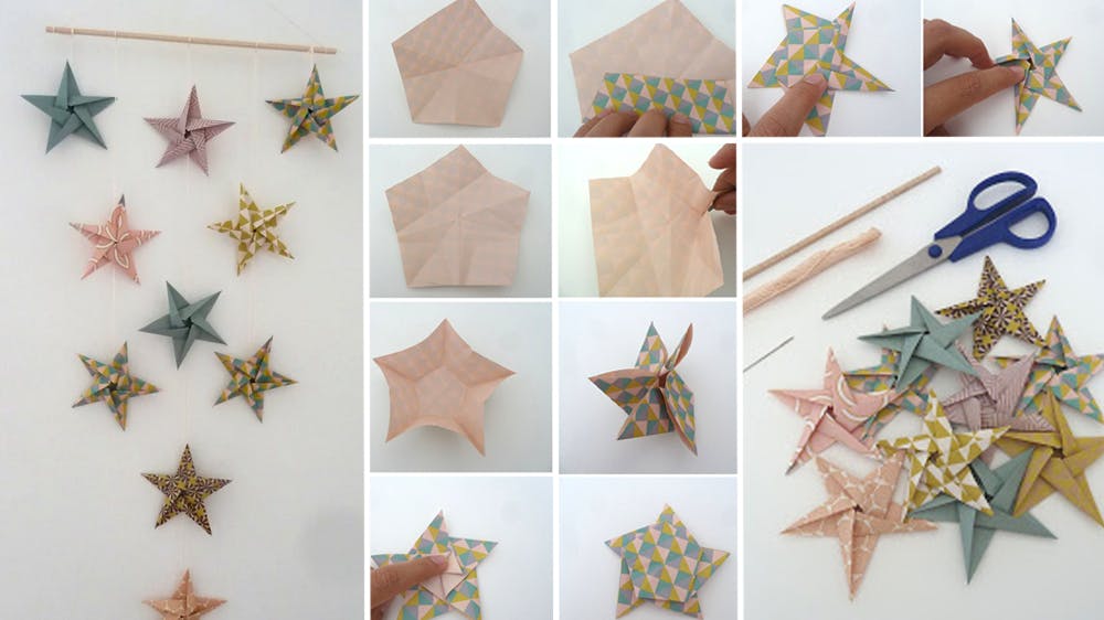 Mobile étoiles en origami