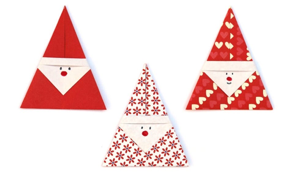 Pères Noël faciles en origami