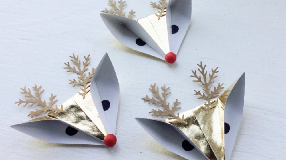 Des renards de Noël en origami