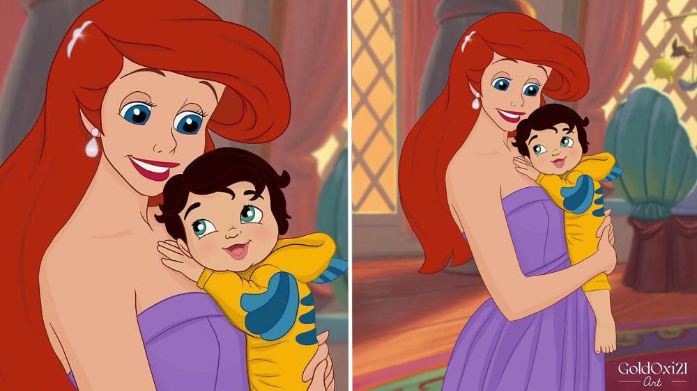 La princesse Disney Ariel devenue maman par Oksana Pashchenko