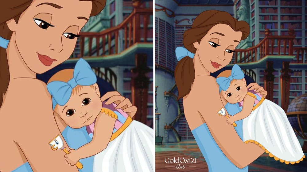 La princesse Disney Belle devenue maman par Oksana Pashchenko