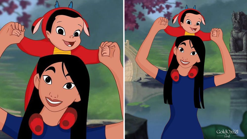 La princesse Disney Mulan devenue maman par Oksana Pashchenko