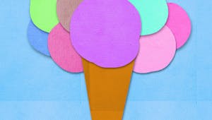 Affiche collage "Boules de glaces" en papier