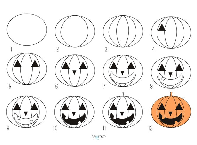 Citrouille d'Halloween : Comment le dessiner ? | MOMES.net