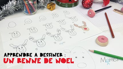 Apprendre à dessiner : un renne de Noël