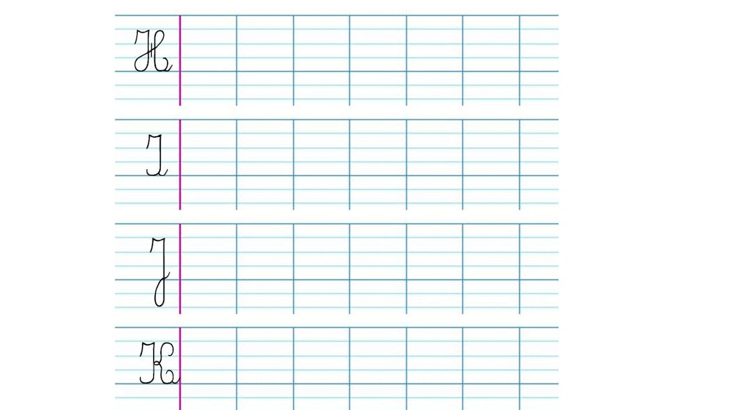 Apprendre à écrire les cursives majuscules G, H, I, J, K, L | MOMES.net