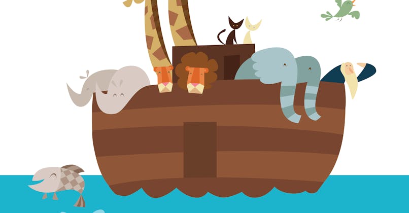 jeu de l'arche de Noé, animaux sur un bateau
