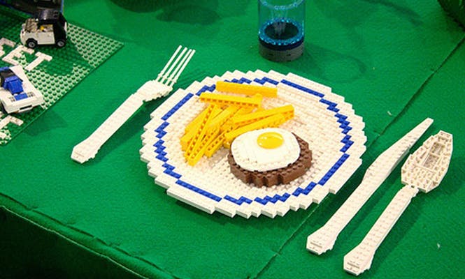Assiette, couteau et fourchette LEGO