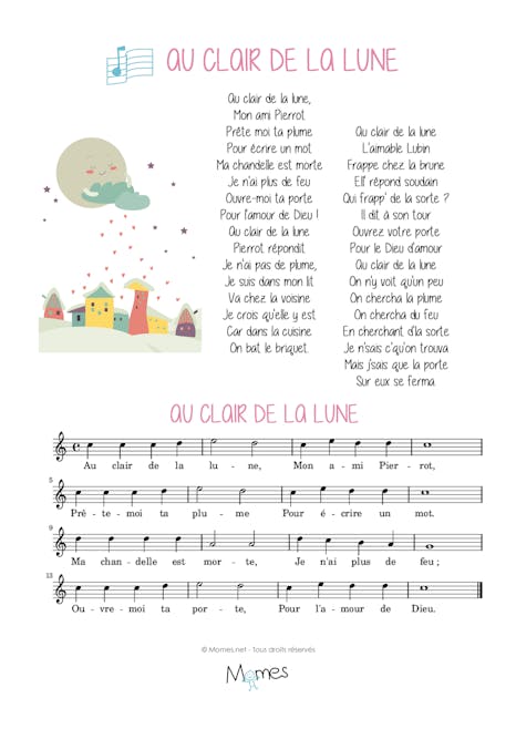 Au Clair De La Lune Paroles Videos Et Partition De La Comptine Momes Net Au Clair De La Lune Paroles Videos Et Partition De La Comptine Momes Net