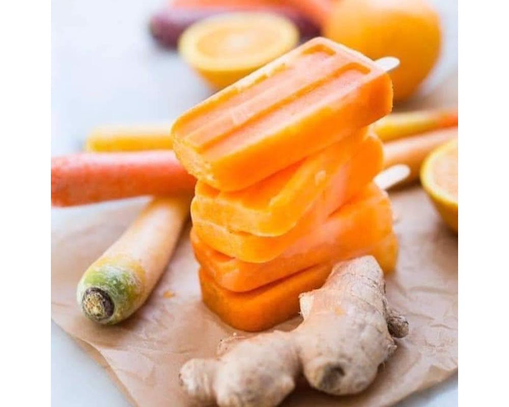 Bâtonnets glacés orange, carotte, citron