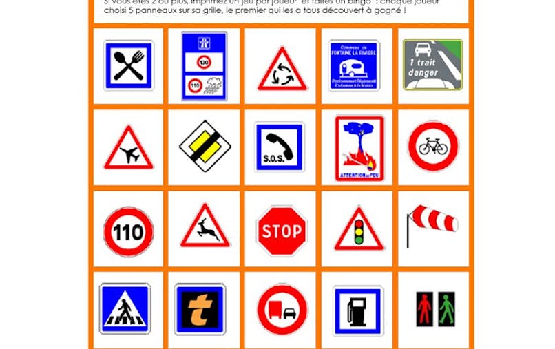 Bingo De La Route A Imprimer Momes Net Bingo De La Route A Imprimer Momes Net
