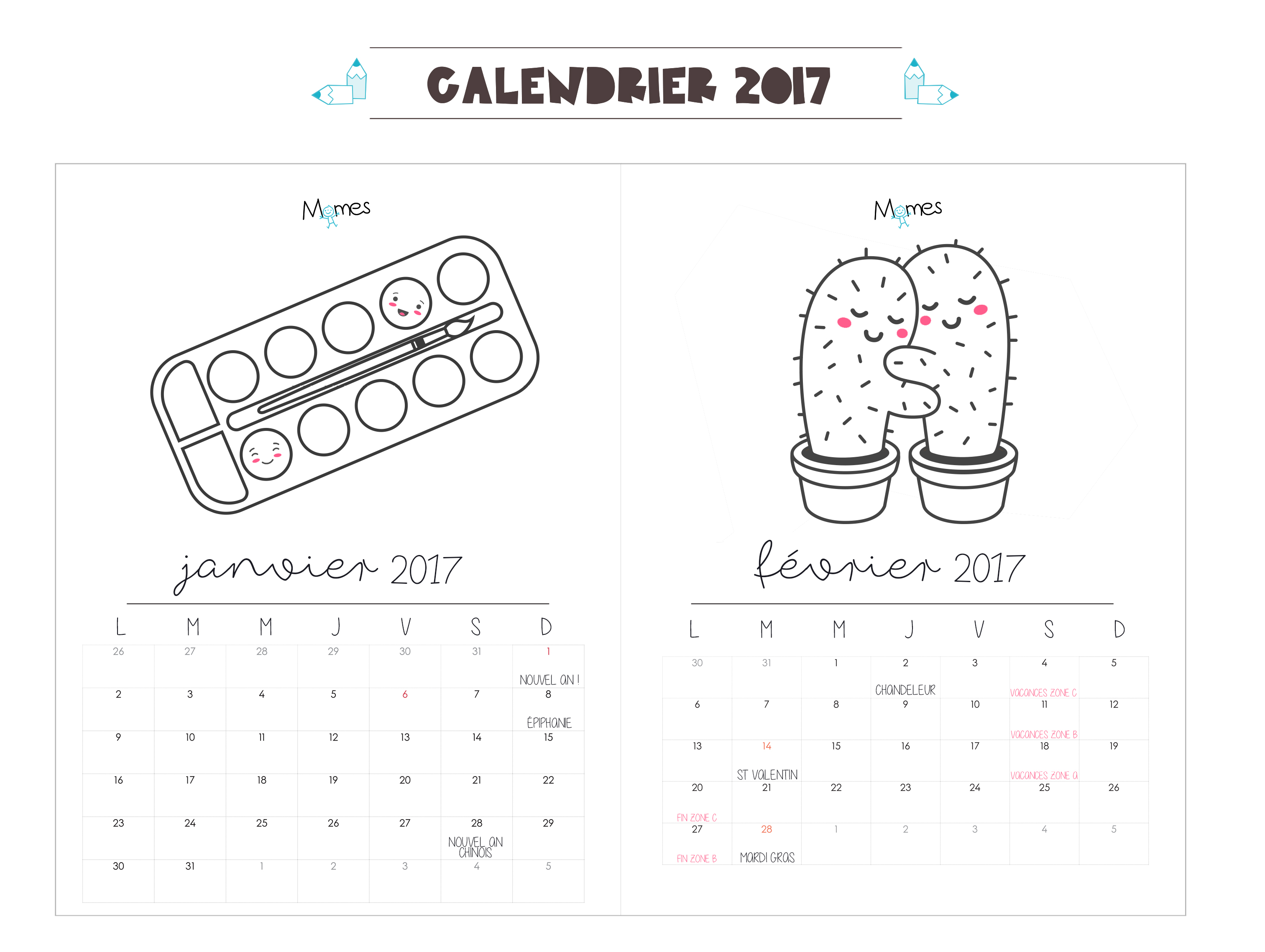 Calendrier 2017 A Imprimer Momes Net