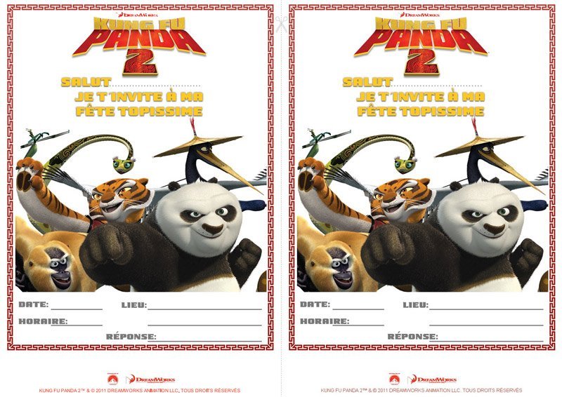 Carte D Invitation Kung Fu Panda Momes Net