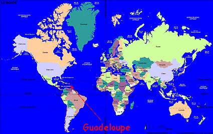 carte géographique de la guadeloupe