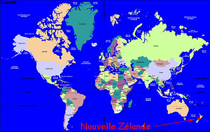 nouvelle zélande carte du monde