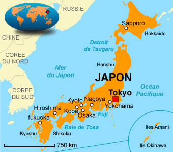carte géographique du japon
