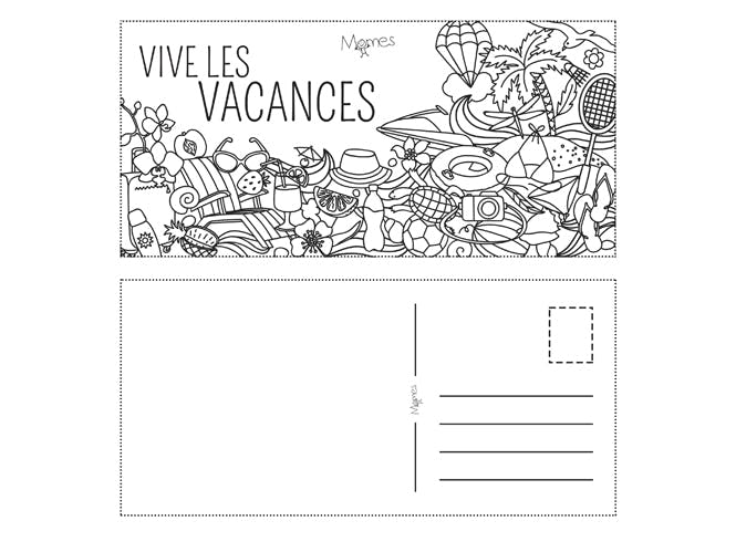 Carte Postale De Vacances A Colorier Momes Net Carte Postale De Vacances A Colorier Momes Net