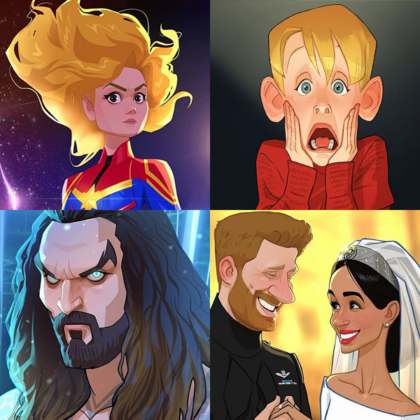 Cet Artiste Dessine Des Personnages Celebres En Version Cartoon Momes Net