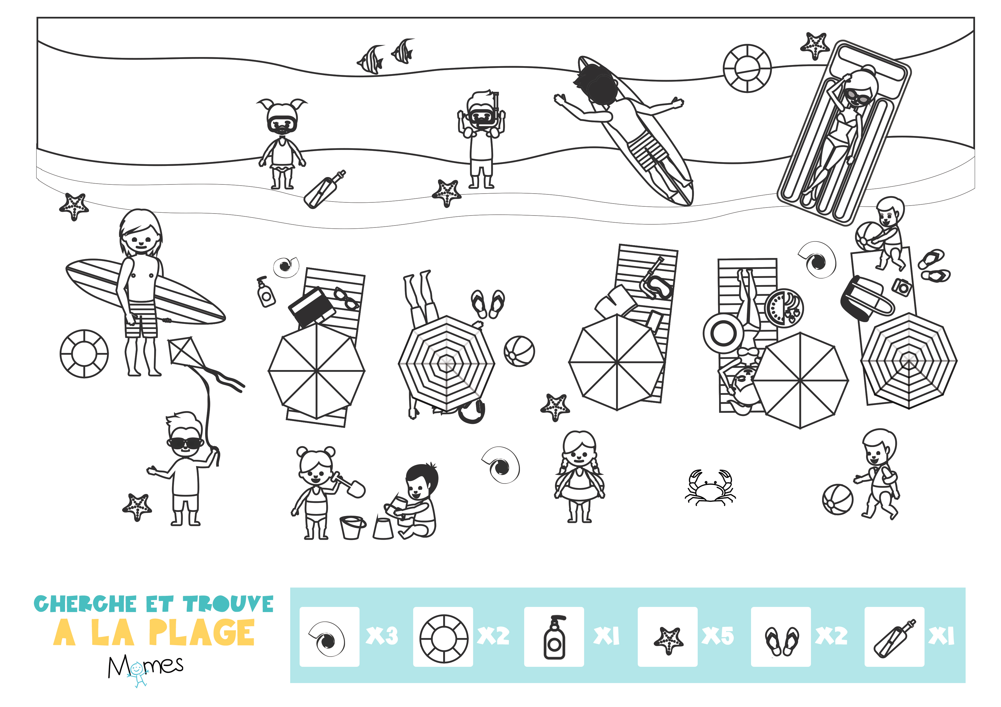 Cherche et trouve a la plage | MOMES