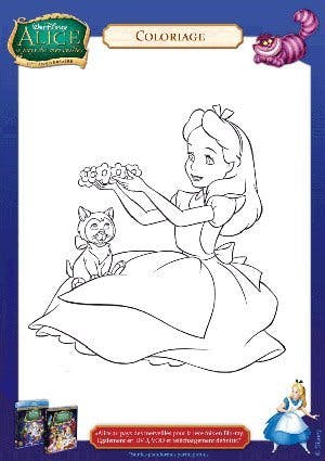 Coloriage Alice au Pays des Merveilles 2 - Disney