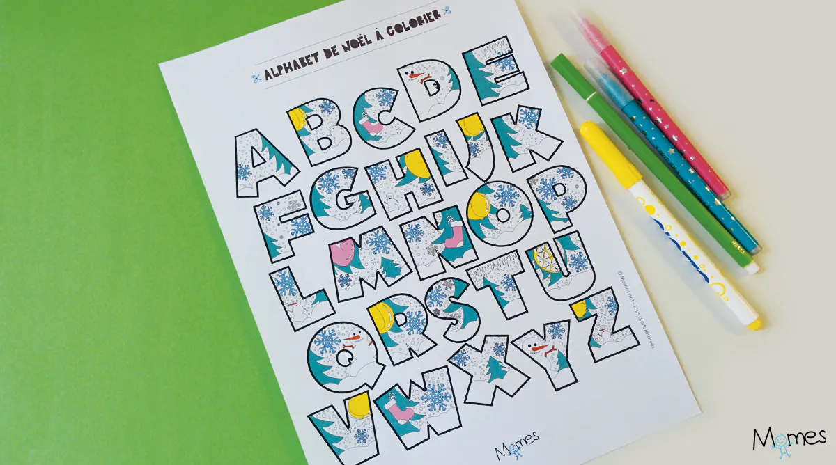 Coloriage Alphabet de Noël à imprimer | MOMES