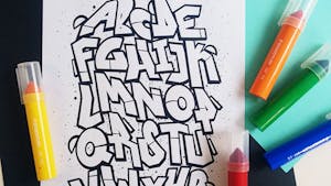 Coloriage Alphabet graffiti
