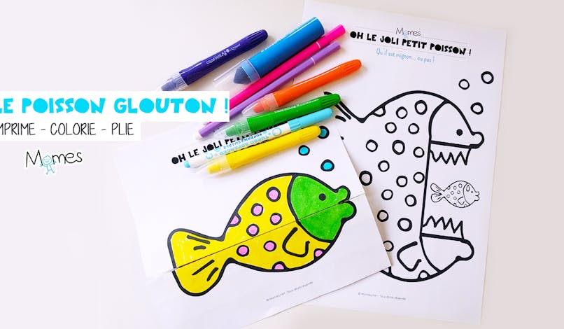 Coloriage animé : le poisson glouton !  