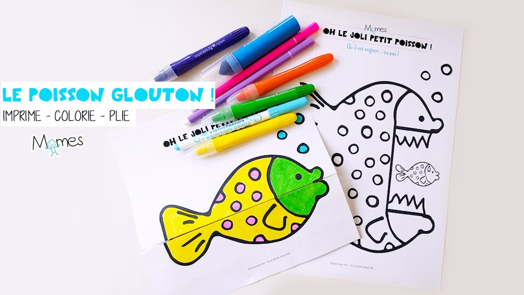 Coloriage animé : le poisson glouton !  
