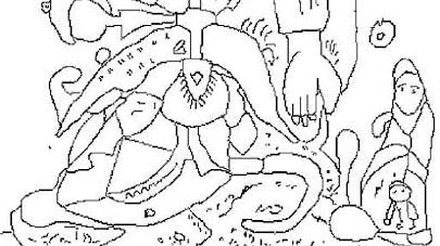 coloriage calendrier août 2006 Gaston Chaissac coloriage calendrier août 2006 Gaston Chaissac