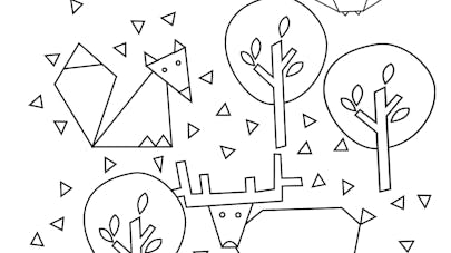 Coloriage automne géométrique Coloriage automne géométrique