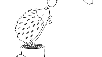 Coloriage Automne L Herisson Et La Pomme Momes Net