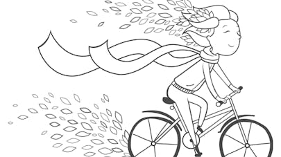coloriage automne velo feuilles coloriage automne velo feuilles