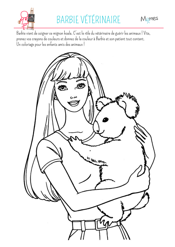 Coloriage Barbie Veterinaire Momes Net