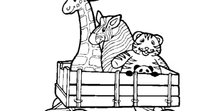Coloriage chariot des animaux Coloriage chariot des animaux