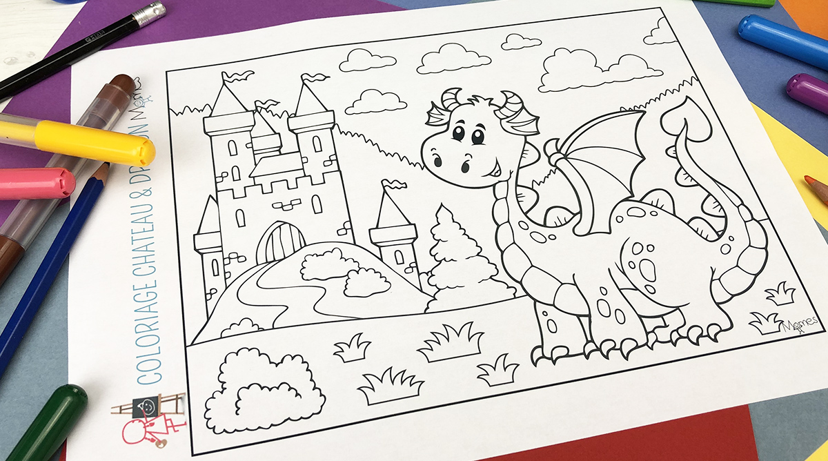 Coloriage Chateau Et Dragon Momes Net