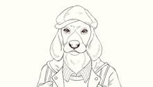 Coloriage chien hipster