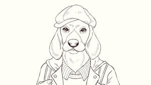 Coloriage chien hipster