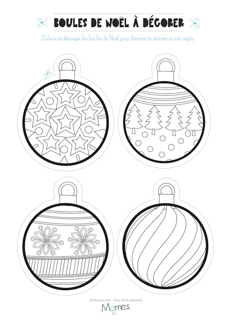 Coloriage De Boules De Noel Momes Net Coloriage De Boules De Noel Momes Net