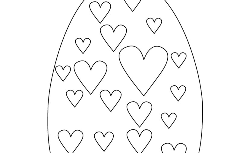 Coloriage de l'œuf de Pâques avec des cœurs Coloriage de l'œuf de Pâques avec des cœurs