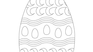 Coloriage de l'œuf de Pâques avec une frise