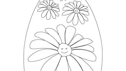 Coloriage de l'œuf de Pâques fleuri Coloriage de l'œuf de Pâques fleuri