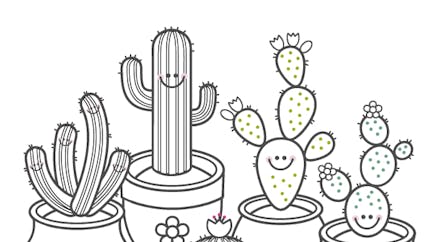 Coloriage de la famille Cactus