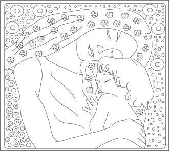 Coloriage de la maternité selon Klimt